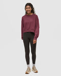 Tentree Women's Bluffs Cropped Crew - Deep Burgundy