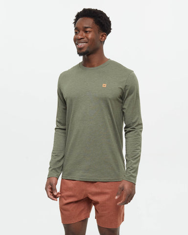 Tentree Mens Baker Longsleeve - Deep Olive Heather
