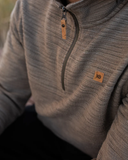 Tentree Mens Powell Slub Cotton Quart Zip Sweater - Clay Flash Stripe