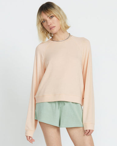 Volcom Womens Lived In Lounge Frenchie Raglan - Champagne Gold