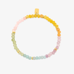 Pura Vida Ombre Rainbow Bead Stretch Bracelet ~ Gold