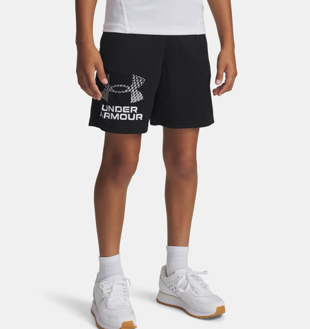 Under Armour Boys' UA Tech™ Logo Shorts - Black / Mod Gray - 001