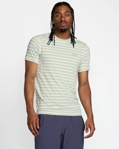 RVCA Mens Sports Vent Stripe Shirt - Antique White