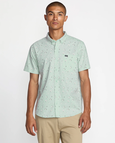 RVCA Mens That'll Do Print SS Shirt - Green Tea