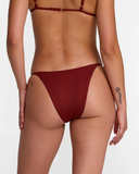 RVCA Womens Micro Rib Medium French Bikini Bottoms - Madder Brown