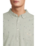 RVCA Mens Exotica Seersucker SS Shirt - Green Tea