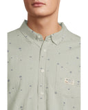RVCA Mens Exotica Seersucker SS Shirt - Green Tea