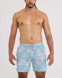 Saxx Mens Oh Buoy 2N1  Volley 7" Swim Short -  Arabesque - Multi