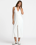RVCA Womens Market Midi Dress - Vintage White