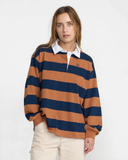 RVCA Women's Academy Long Sleeve Rugby Shirt - Brown