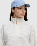 Tentree Womens Elkhorn 1/4 Zip - Cotton White Flash Stripe