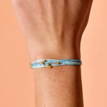 Pura Vida Half and Half Golf Malibu Bracelet ~ Winterfresh / Light Blue