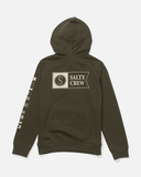 Salty Crew Boys Alpha Color Block Fleece Hoodie- Olive Stone