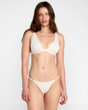RVCA Women's Beachfront Fixed Triangle Bikini Top - Cloud