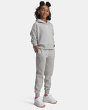 Under Armour Girls' UA Rival Fleece Joggers - Mod Gray Light Heather / White - 012