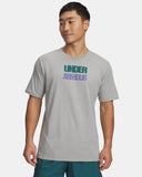 Under Armour Men's Block Logo Short Sleeve - Titanium / Rack Green - 069