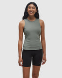 Tentree Womens Haines TechRib High Neck Tank - Agave Green