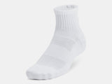 Under Armour Unisex UA Training Cotton 3-Pack Socks - White / Black - 100