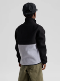 Burton Kids' Cinder Fleece Anorak - True Black / Gray Heather