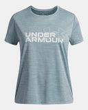 Under Armour Girls' UA Tech™ Twist Wordmark Logo SS Tee - Boundless Blue / White - 466