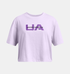 Under Armour Girls' UA Boxy Crop Branded Short Sleeve