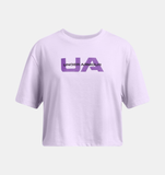 Under Armour Girls' UA Boxy Crop Branded Short Sleeve