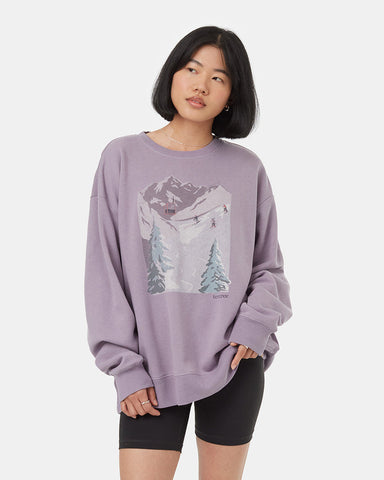 Tentree Women's Alpine Oversized Crew - Smokey Violet / Grey Dawn