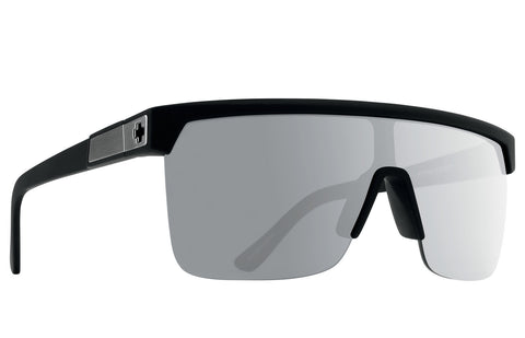 Spy Flynn 5050 Sunglasses - Soft Matte Black - Happy Gray Green Polar Silver Mirror