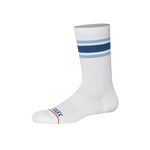 Saxx Mens Whole Package Crew Socks - Athletic Stripe/White