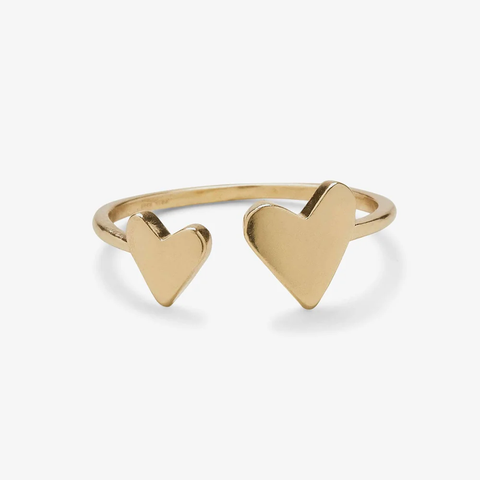 Pura Vida Two Hearts Open Ring ~ Gold