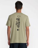 RVCA Mens Barron Venom Short Sleeve Tee - Covert Green