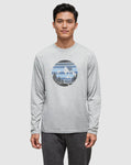Tentree Mens Secret Sasquatch Longsleeve - Harbour Grey Heather / Blue Bell