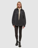 Tentree Womens Dunes Shacket - Meteorite Black Heather