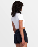 RVCA Womens Sawyer Cotton Crinkle Short - Black