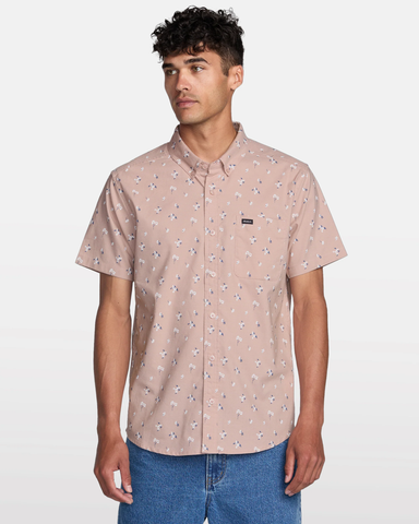 RVCA Mens That'll Do Print SS Shirt - Mauve