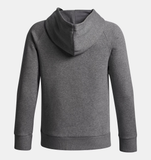 Under Armour Boys' UA Rival Fleece Chrome Logo Hoodie - Castlerock Light Heather / Black - 025