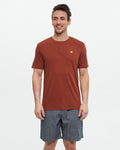 Tentree Mens Baker Henley Basic Shortsleeve Button T-Shirt - Sequoia