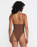 RVCA Women's Crinkle Side Ring One Piece - Chocolate