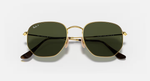 Ray-Ban Hexagonal Sunglasses - Arista Gold W/ G-15 Green