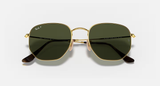 Ray-Ban Hexagonal Sunglasses - Arista Gold W/ G-15 Green
