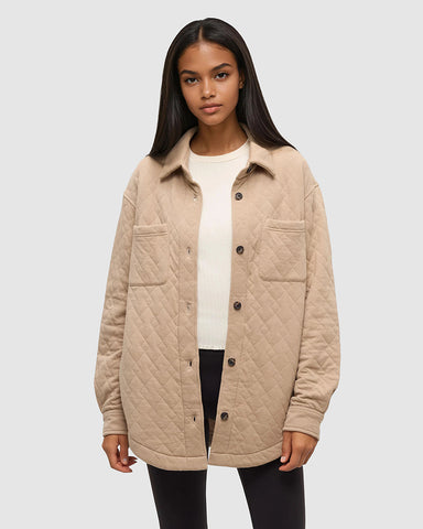 Tentree Womens Dunes Shacket - Birchwood Heather