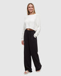 Tentree Womens Kaslo Tencel Wide Leg Pant - Meteorite Black
