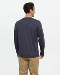 Tentree Mens Baker Longsleeve - Midnight Blue Heather