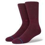 Stance Icon Crew Socks - Burgundy