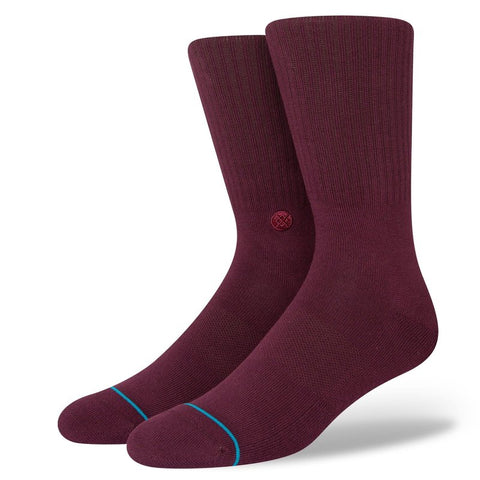 Stance Icon Crew Socks - Burgundy