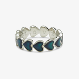 Pura Vida Mood Love Hearts Enamel Ring ~ Silver