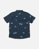 Salty Crew Mens Breezer Perforated Button Up - Midnight Navy