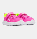 Under Armour Girls' Infant UA Assert 10 AC Running Shoes - Rebel Pink / High Vis Yellow / White - 652