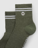 Tentree Cortes Socks (2-Pack) - White Juniper Agave Stripes