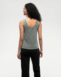 Tentree Womens Kinney TreeBlend Double V-Neck Tank - Agave Green Heather